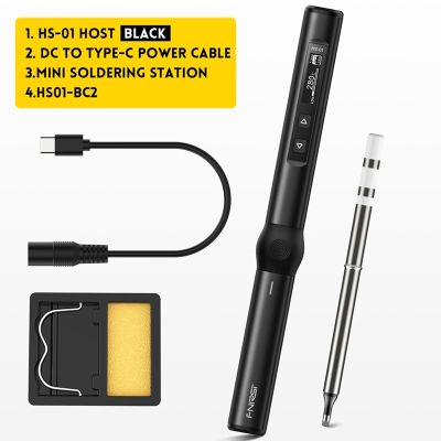 FNIRSI HS-01 Smart Electric Soldering Iron 0.87 Inch OLED PD 65W Adjustable Constant Temperature Fast Heat Soldering Iron
