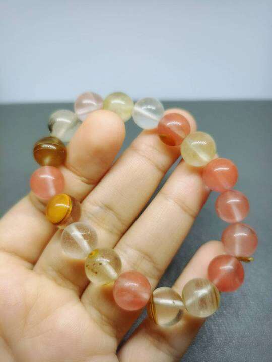 กำไลข้อมือหินคุนไซต์-kunzite-สีโทนส้ม-ชมพู-ขนาด-10-มม