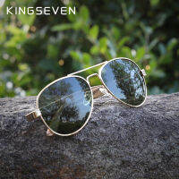 KINGSEVEN High Quality Natural Zebra Wood Temple+Alloy Frame Men Sunglasses Women UV400 Sun Glasses HD Polaiized Lens Eyewear