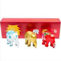 Elephant Parade Multipack Fortune 3x7cm (7cm) รูปปั้นช้างทำมือขนาดเล็กหลากสีสัน จากเชียงใหม่