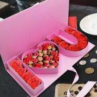 【hot】 Fillable Chocolate Cardboard  I You Shaped Strawberry