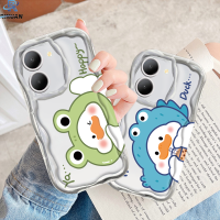 Rixuan เคสสำหรับ Vivo Y27 4G Y12s Y20 Y36 Y15s Y02T Y35 Y11 Y17 Y16 Y21 Y15 Y12 Y22 Y20s Y21s Y15A Y33s การ์ตูนน่ารักเป็ดตลก3D ขอบโค้งมนเคสนิ่ม