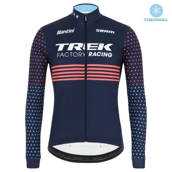 trek-สีฟ้าความร้อนแขนยาวขี่จักรยานย์การออกแบบที่มีน้ำหนักเบาแสงและระบายอากาศได้อย่างรวดเร็วแห้งและเหงื่อ