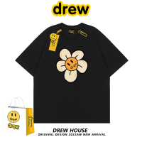 RW Smiley Sunflower เสื้อยืดแบรนด์เสื้อแขนสั้นอินเทรนด์ผู้ชายและผู้หญิงเสื้อคู่ Bf หลวมฤดูร้อนแขนครึ่ง