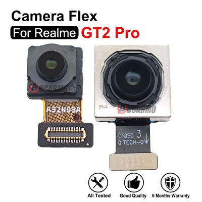 ชิ้นส่วนซ่อมแซมอะไหล่โมดูลกล้องหลักมองหลังด้านหน้าและด้านหลังสายเคเบิ้ลยืดหยุ่นสำหรับ Realme GT2 Pro
