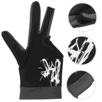 ถุงมือบิลเลียด 3 Fingers Show Pool Elastic Lycra 3 Fingers Show for Billiard Shooters Carom Pool Snooker- Size ( Black )-Lianeur