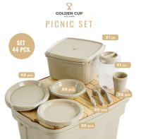 PIN กล่องข้าวปิคนิค ชุดปิคนิค จานชามแคมป์ปิ้ง New Product "PICNIC SET" Camping Collection SET 44 Pcs.