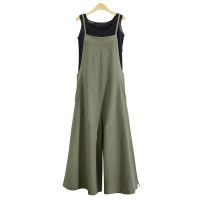 ZANZEA Women Fashion Loose Solid Tank Jumpsuit Long Suspender Jumpsuit