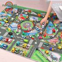 Twister.ck การจราจรทางบกเด็กพรม Playmat ป้องกันการพรมลื่นรถแผนที่ที่จอดรถในเมืองเสื่อสำหรับเล่นเล่นสมมติสำหรับของขวัญเด็กชายหญิง (ไม่มีรถยนต์)