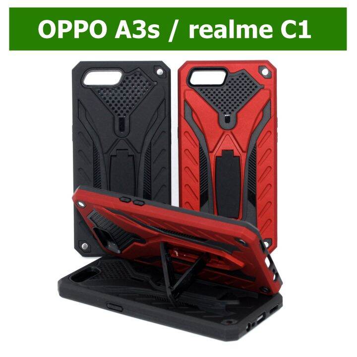 เคส-oppo-a3s-realme-c1-เคสหุ่นยนต์-ออปโป้-เรียวมี-กันกระแทก-วางตั้งได้