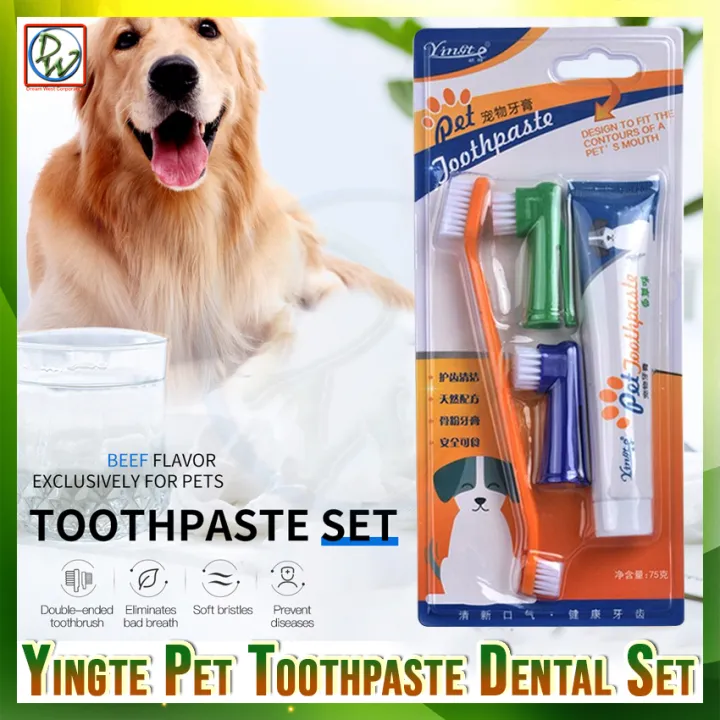 Yingte Pet Toothpaste & Toothbrush Dental Set 75g Complete Dental Care