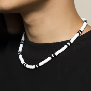 White Puka Shell Necklace, Hawaiian Seashell Necklace for Men 18