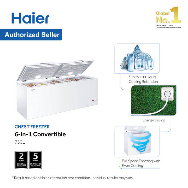 Haier (750L) Chest Freezer Convertible (Freezer Fridge) BD788HP Lazada