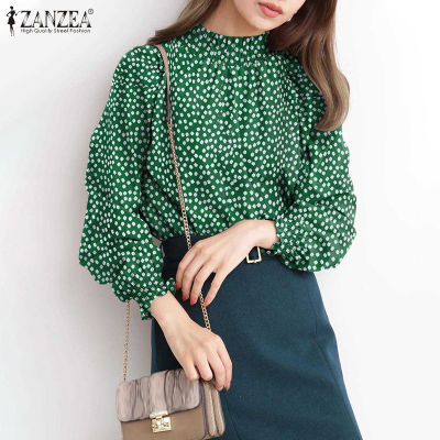 (เคลียร์สต๊อกขาย)(จัดส่งฟรี) Fancystyle ZANZEA เสื้อผู้หญิงแขนยาวลายดอกไม้สไตล์เกาหลีเสื้อจีบคอสูงเสื้อลำลอง #10