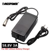 58.8V 3A จักรยานไฟฟ้าสำหรับ14S 52V แบตเตอรี่ลิเธียม E จักรยาน Charger แข็งแรงคุณภาพสูงพร้อมพัดลมทำความเย็น