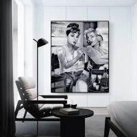 Marilyn Monroe Audrey Hepburn ภาพผ้าใบภาพวาด Wall Tattoo ผู้หญิงโปสเตอร์และพิมพ์ภาพศิลปะ Decor Cuadros New