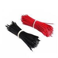 Double head tinned 5/0.8 wire  thin wire  100MM soldering wire  connecting wire  jumper  black and red  each 50 in 1 bundle