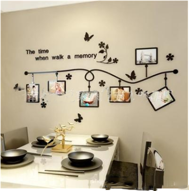 3D stereoscopic wall stickers photo frame beautiful branches living room bedroom decoration