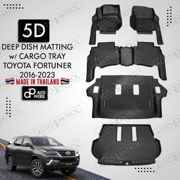 Toyota FORTUNER 20162023 5D Deep Dish Matting + 5D Cargo Tray / 5D