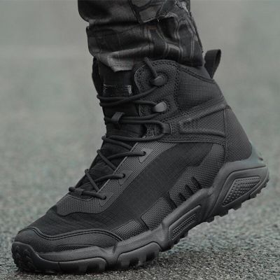 ✾ Outdoor Camping Waterproof Wearproof Hiking Shoe Men Climbing Lightweight Breathable Army Tactical Training Combat Boots