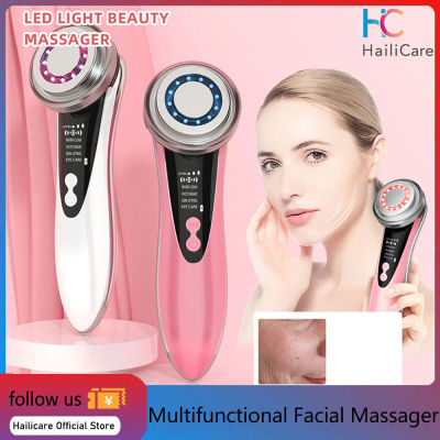 Hailicare 5 ใน 1 มัลติฟังก์ชั่ดูแลผิวหน้า Massager อุปกรณ์นวดหน้าไฟฟ้าสีแสงนําเข้าเครื่องมือทําความสะอาดใบหน้าฟื้นฟูผิวเครื่องความงาม ทําความสะอาดผิวอย่างอบอุ่น Anti Aging Lifting กระชับเครื่องมือดูแลผิวหน้า