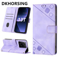 DKHORSING เคสโทรศัพท์มีกระเป๋าเงินแบบฝาพับสำหรับ Xiaomi 13T / 13T Pro 2023ผิวหนัง PU แบบใหม่ร้อน Xiaomi13T ปลอกอ่อนพกพาได้กระเป๋าสตางค์การ์ดยืด MI13T ฝาหลังกันกระแทกพร้อมสายคล้องมือ