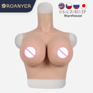 Roanyer C-Z Cup Silicone Fake Boobs Breast Forms Breastplate for  Crossdresser 