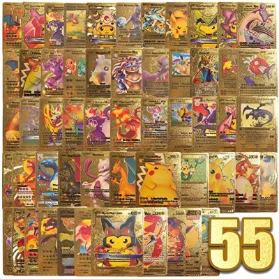 【LZ】trawe2 55pcs Pokemon Cards Gold Vmax GX Card Box Charizard Pikachu Rare Collection Battle Trainer Card Box Children Boy Toys Gift