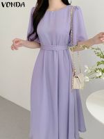 【HOT】☌✿ Short Sleeve 2023 Color Office Sundress Fashion Vestidos Female Robe