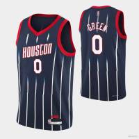 เสื้อกีฬาแขนกุด ลาย NBA Jersey Houston Rockets No.0 Jalen สีเขียว สไตล์คลาสสิก พลัสไซซ์