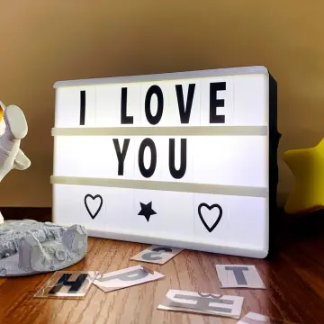 A4 A5 A6 Size LED Combination Night Light Box Lamp DIY Black/Colorful  Letters Cards USB AA Battery Cinema Lightbox White Pink