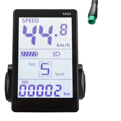 M6H Electric Bike LCD Display Meter Dashboard 24V-60V Universal E Scooter LCD Panel Screen Replacement Accessories For Electric Bike (5PIN)