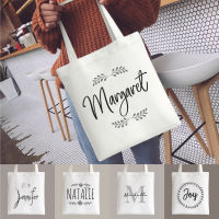 กระเป๋าผ้า ถุงผ้า เติมชื่อได้ Name Bags Collection Mono Script สวย เรียบ ดูดี (แจ้งชื่อที่ต้องการสกรีนทางแชท)