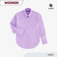 À NOUS - WOMEN SHIRT - Classic Fit - Linen (Grape Candy) / เสื้อเชิ๊ต ตัวหลวม ผ้าลินิน สีม่วง