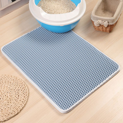 Waterproof Cat Litter mat Washable Double Layer Trapping Mat Kitten Toilet Mats Feeding Non-slip products