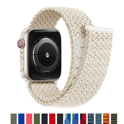 สายถักเดี่ยวสำหรับสายคาด Apple Watch 44มม. 45มม. 40มม. 41มม. 42มม. สร้อยข้อมือ Correa 49มม. เข้ากันได้กับ I Watch Series 8 7 SE 6 5 4 3สายรัดเวลโคร