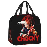 ❦○卍 Chucky Killer Horror Halloween Insulated Lunch Bag for Women Waterproof Cooler Thermal Bento Box Kids School Children Food Tote