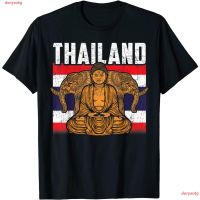 derysotg เสื้อยืดผู้ชายและผู้หญิง Buddha,พระพุทธเจ้า Thai Flag Thailand T-Shirt ดพิมพ์ลาย เสื้อยืดผ้าฝ้าย คอกลม cotton ค