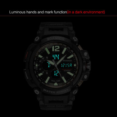 BOAMIGO Brand Men Sports Digital Analog Watches Mens LED Dual Time Clock Water Resistant Shock Wristwatches Relogio Masculino