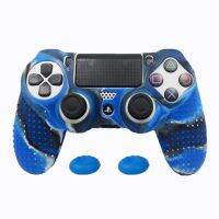 เครื่องควบคุม Dualshock 4 PS4ฟิล์มป้องกันสำหรับโซนี่เจลซิลิโคนยางปรับแต่งได้พร้อมปลอกสวมนิ้ว2นิ้ว