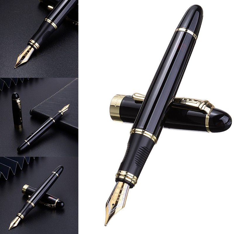 Jinhao X450 Black with Fireworks Fountain Pen 0.7mm Nib 18KGP Golden Trim 