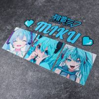 JDM สติกเกอร์ H Atsune Miku สองมิติการ์ตูนนิเมชั่นสติกเกอร์รถด้านหลังกระจกสติ๊กเกอร์สะท้อนแสงรถยนต์ไฟฟ้าสติกเกอร์ตกแต่งรถ