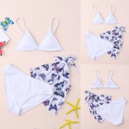 Cô Gái trơn mới Màu Sắc Nhanh Chóng Làm Khô Bộ Bikini Áo Tắm Với Sợi in