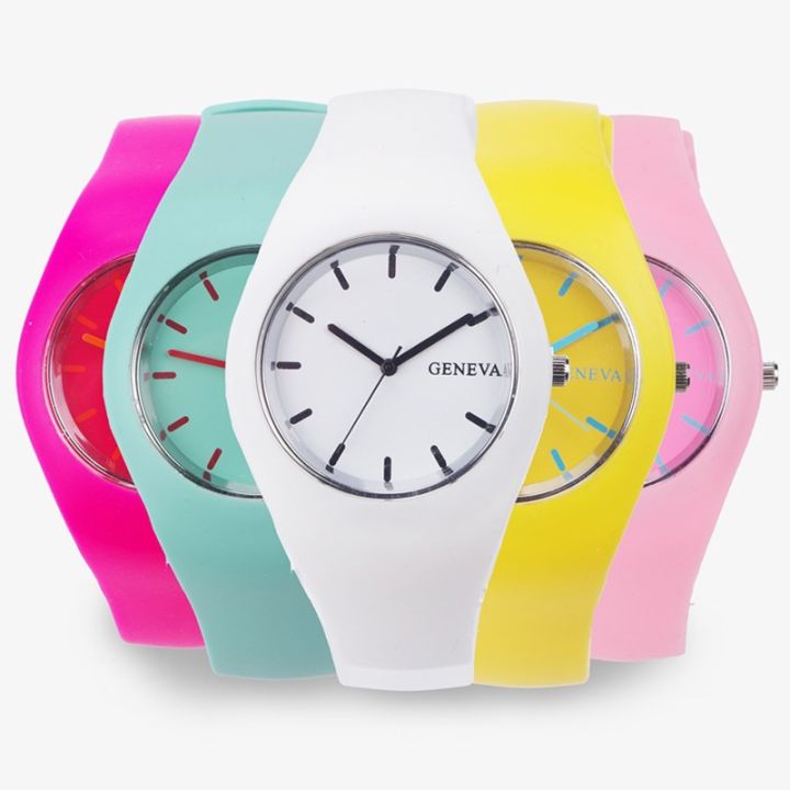 a-decent035-geneva-womenfashion-casualcolorful-stings-silicone-bandwristwatches-girl-ราคาถูก-dropshipping