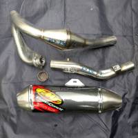 ท่อสูตร ท่อแต่ง ท่อวิบาก EXHAUST FMF POWERCORE4  COPY สำเนา สำหรับ  KAWASAKI  KLX 230 Full System Mega Bobm แถมฟรี จุกลดเสียง สีดำ