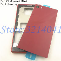 Full Housing LCD Panel Middle Frame For Z5 Compact E5803 E5823 Battery door Cover Side Button And Dust Plug Cover