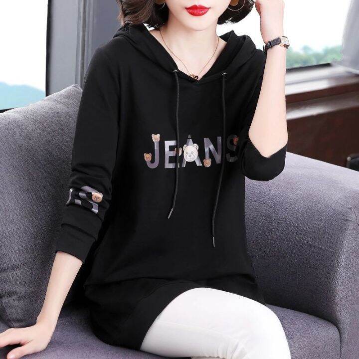 เสื้อกันหนาวมีฮู้ดสำหรับผู้หญิง-เสื้อสเวตเตอร์แขนยาวแฟชั่นใหม่สำหรับฤดูใบไม้ผลิและฤดูใบไม้ร่วง