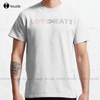 เสื้อยืดคอกลมแขนลำลองขาสั้นพิมพ์ลาย Love Is มากกว่าเกลียดคลาสสิกผ้าฝ้าย100%