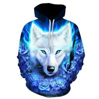 Casaco com capuz para homem e mulher, novo hoodie com impressão 3d feroce wolf head, moda infantil, hip hop, casual