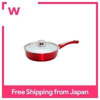 [D&amp;S] Ceramic Frying Pan with Glass Lid 24, 28cm IH Red | White Ceramic Cookware / Gas, Heater, Induction Cooker / Shiny DSSH24D, 28 - WHRE